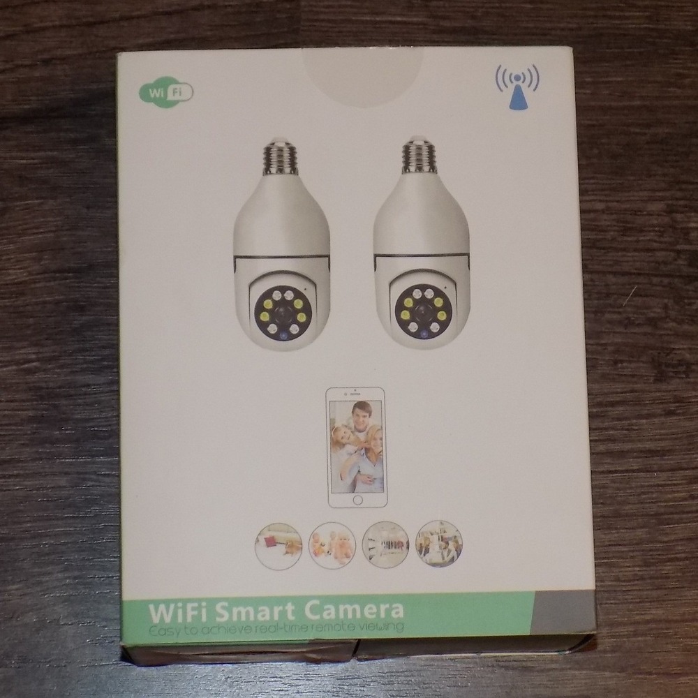 Unbranded WiFi Smart Camera 2 Pack White New Light‎ Bulb Security PTZ FHD Audio